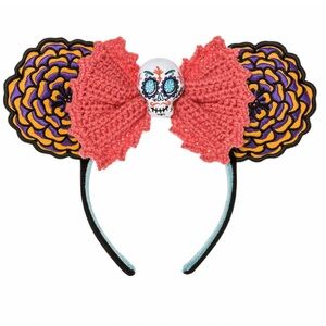 Disney Parks Minnie Mouse Dia de Los Muertos Ear Headband Coco day of the dead
